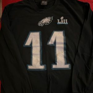 EAGLES Superbowl Long Sleeve Tee - Wentz #11 - Size Medium